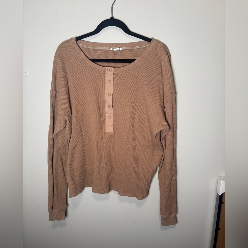 Good American Light Brown Button-Up Shirt - Picture 1 of 7